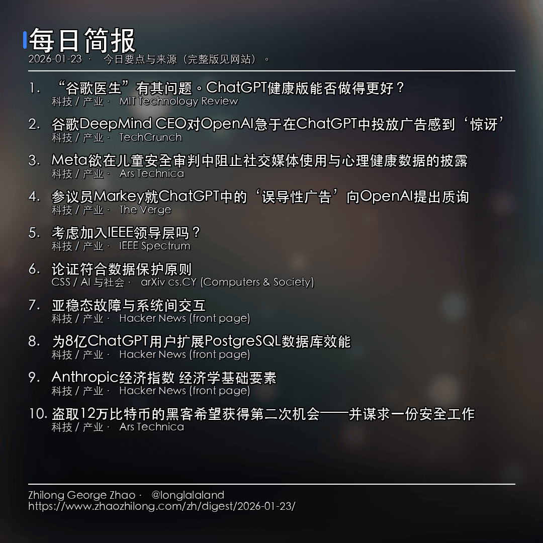 每日简报 - 2026-01-23 — 新闻