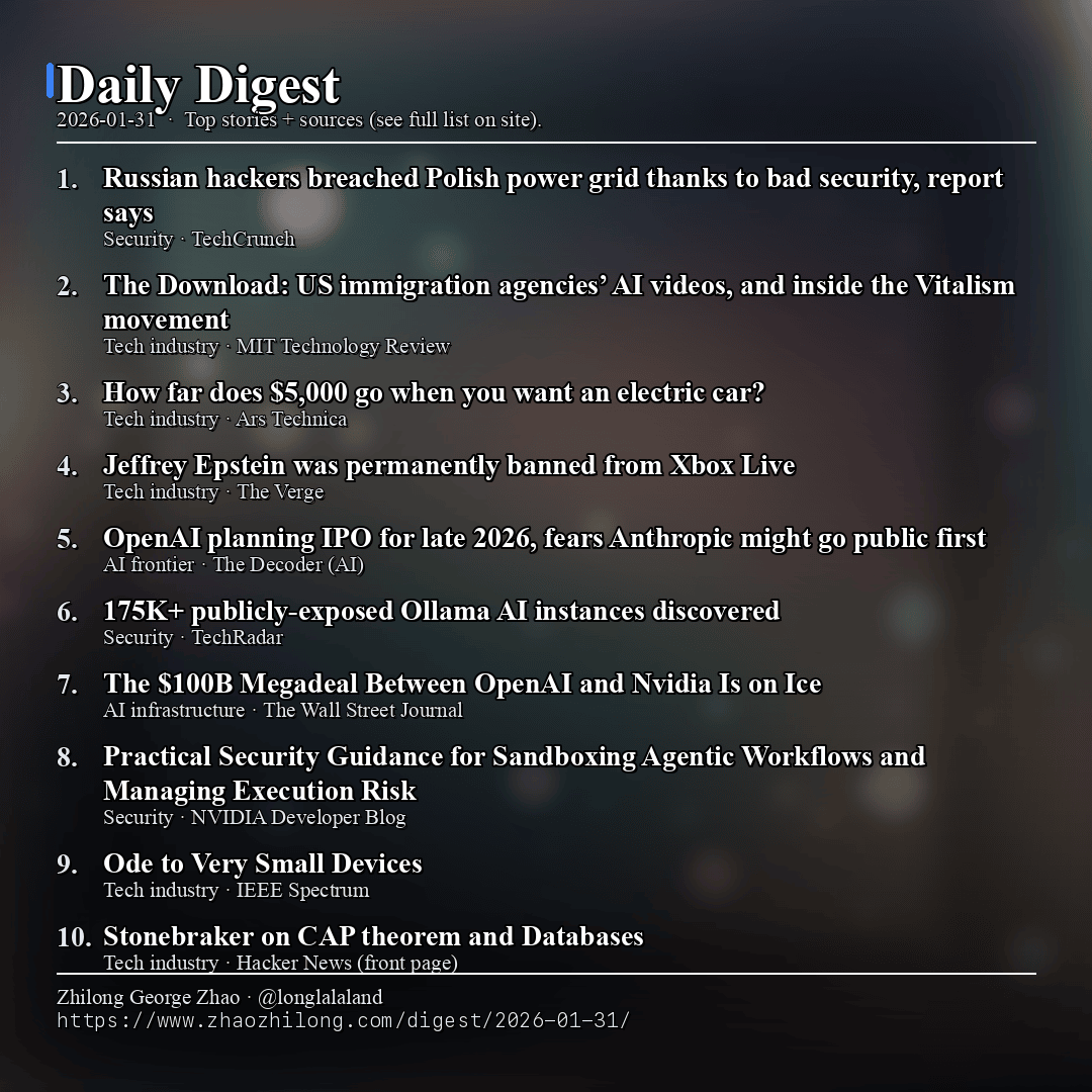 Daily Digest - 2026-01-31 — News