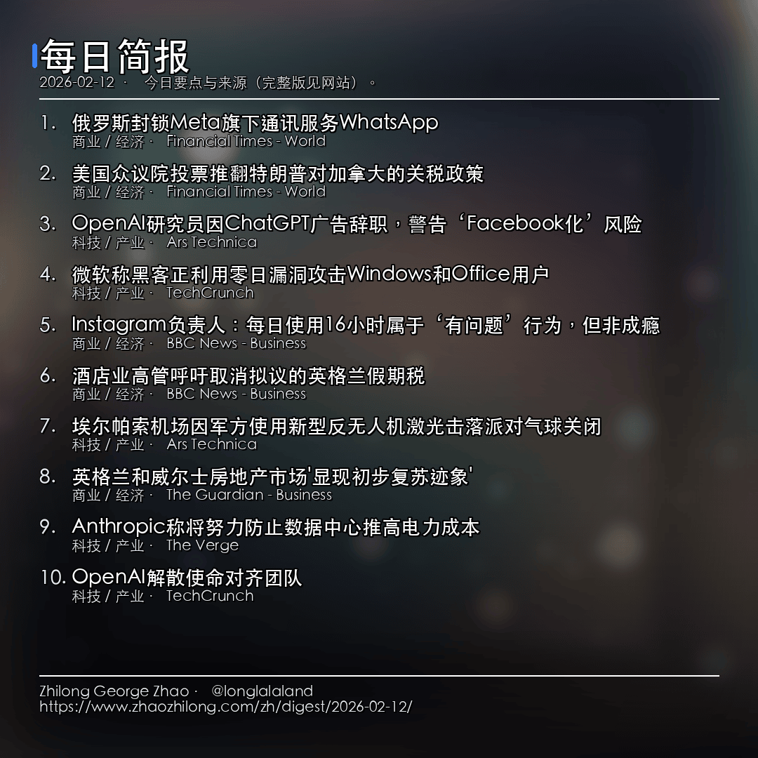 每日简报 - 2026-02-12 — 新闻