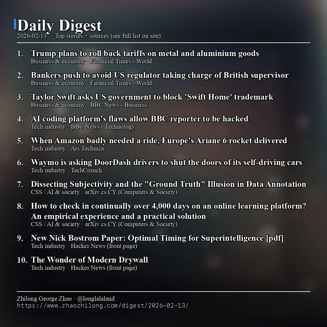 Daily Digest 2026-02-13 card