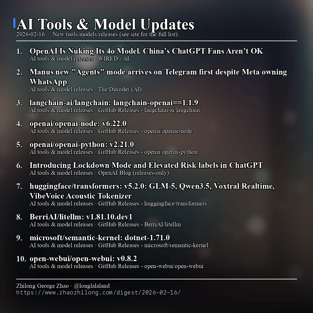 Daily Digest - 2026-02-16 — AI tools