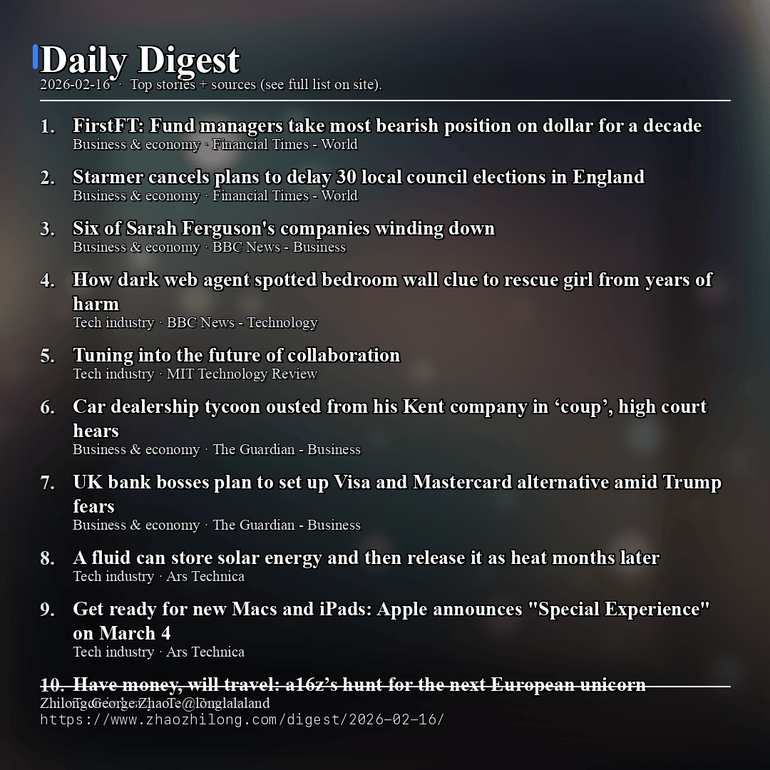 Daily Digest - 2026-02-16 — News