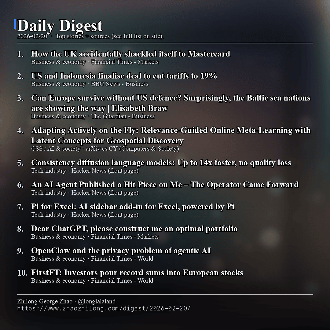 Daily Digest - 2026-02-20 — News