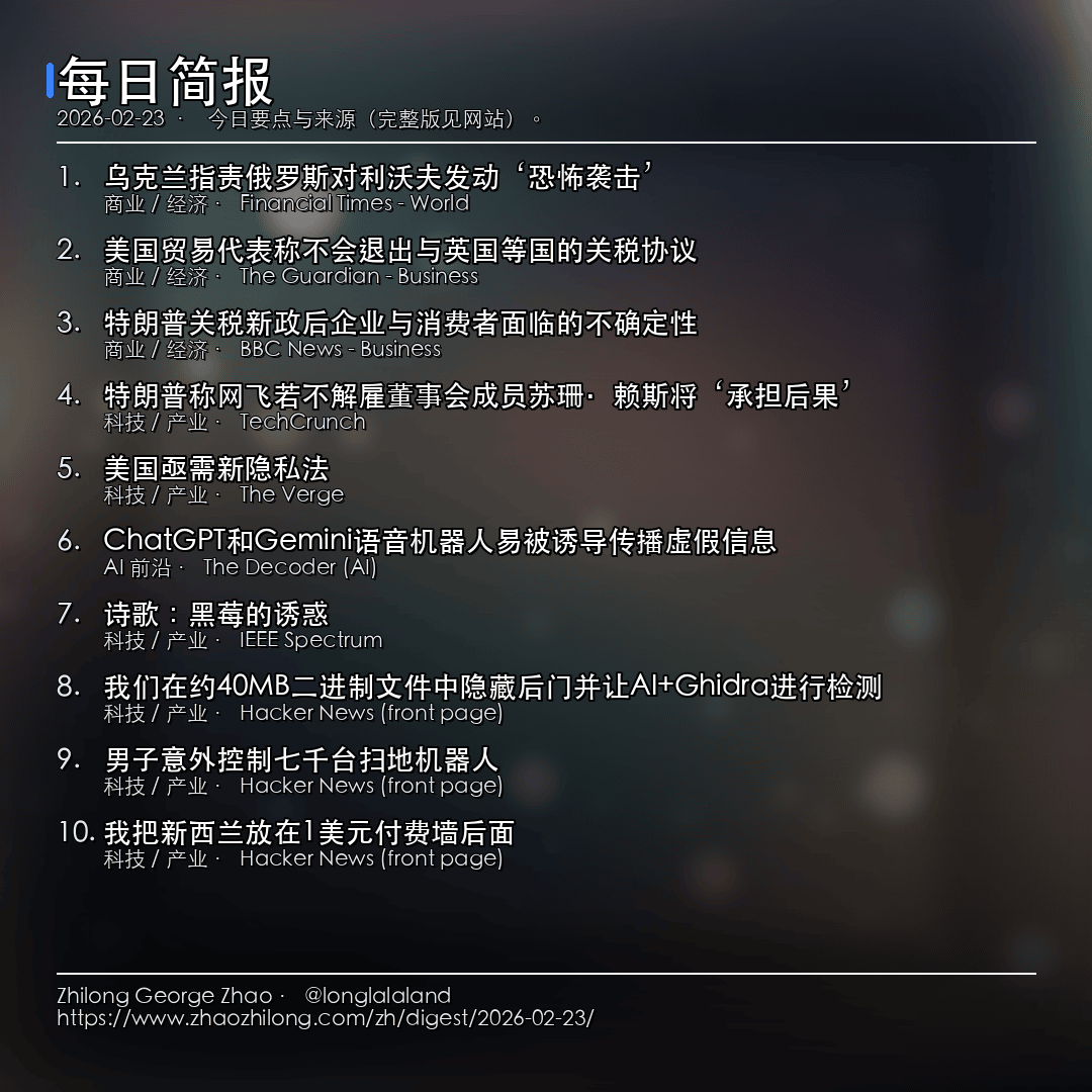 每日简报 - 2026-02-23 — 新闻