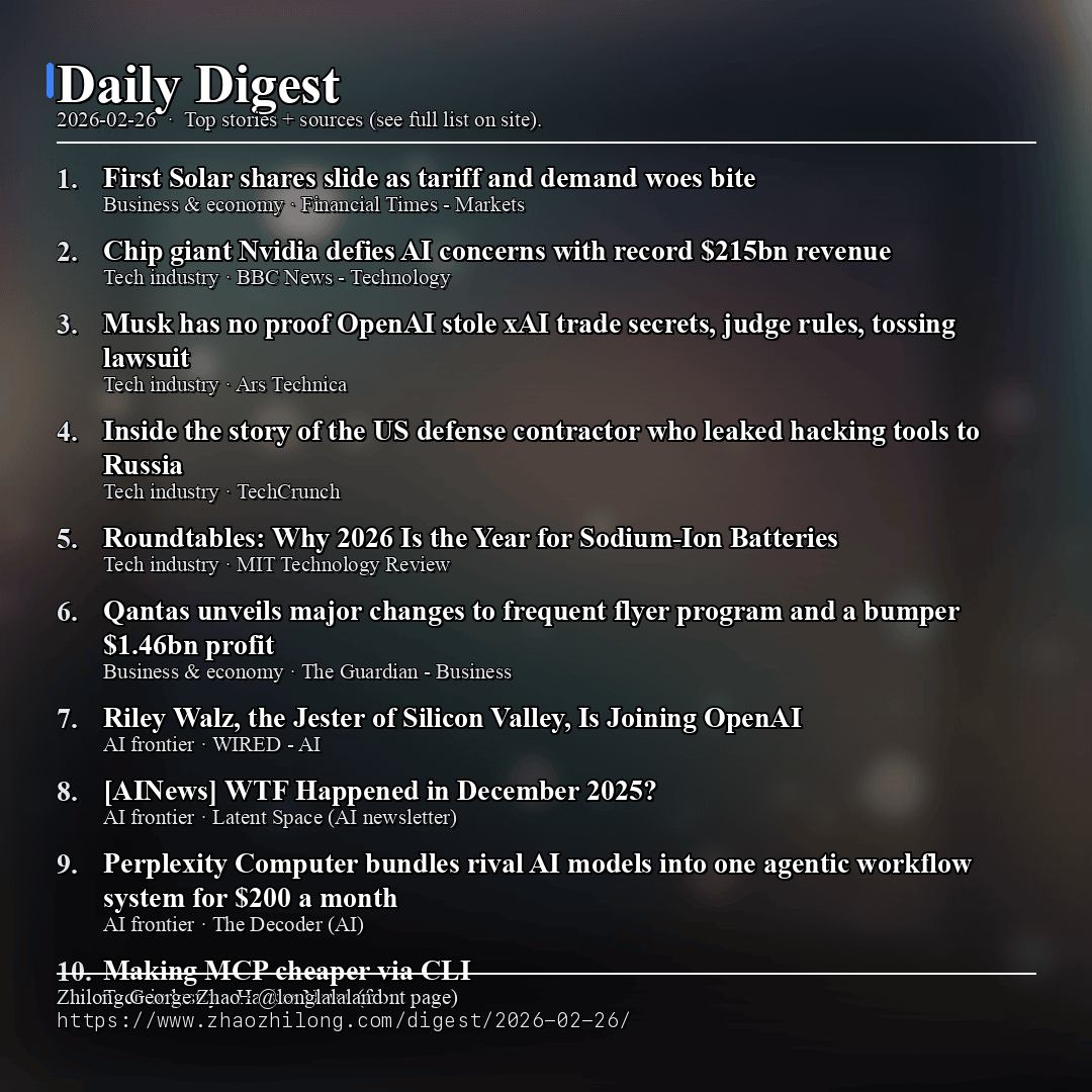 Daily Digest - 2026-02-26 — News