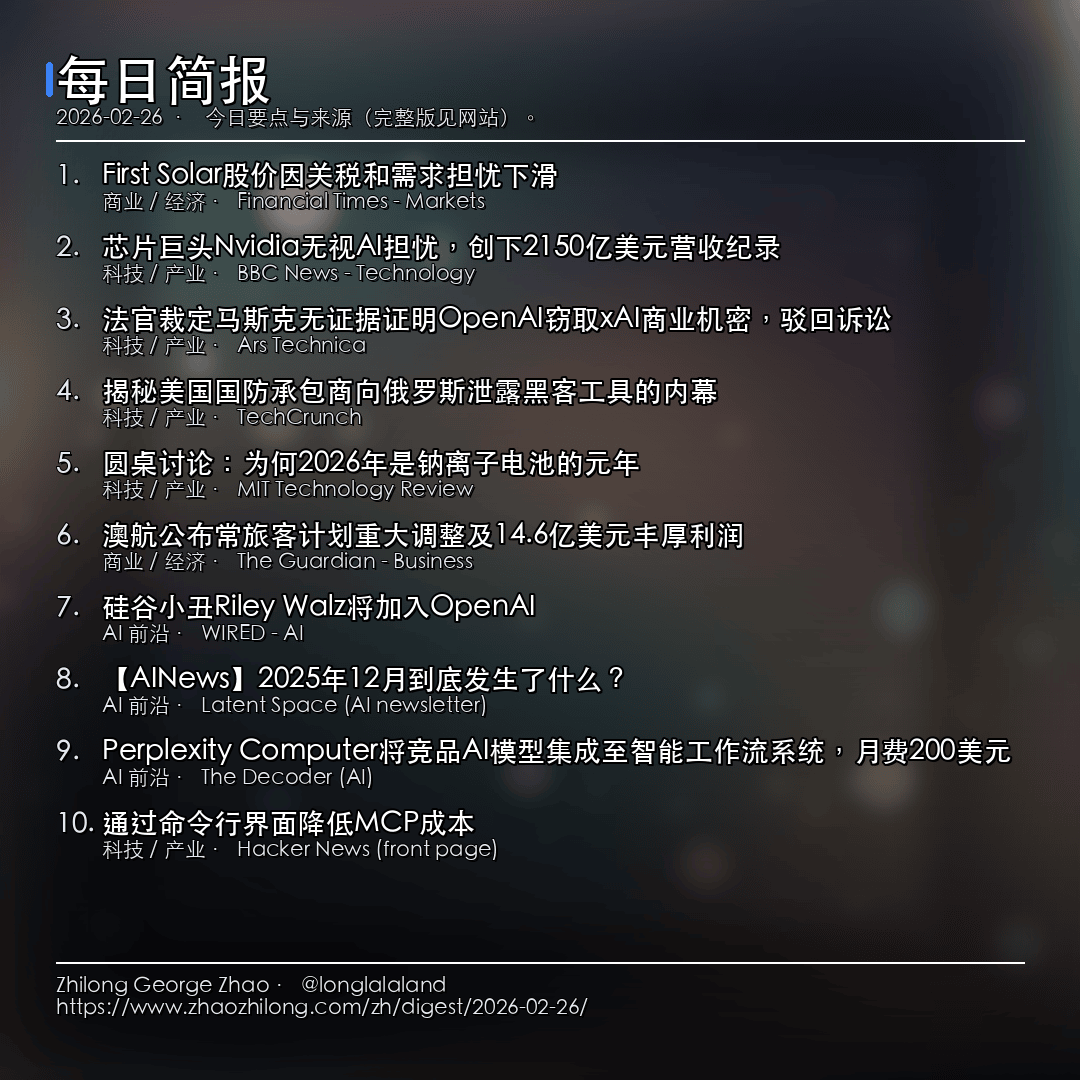 每日简报 - 2026-02-26 — 新闻