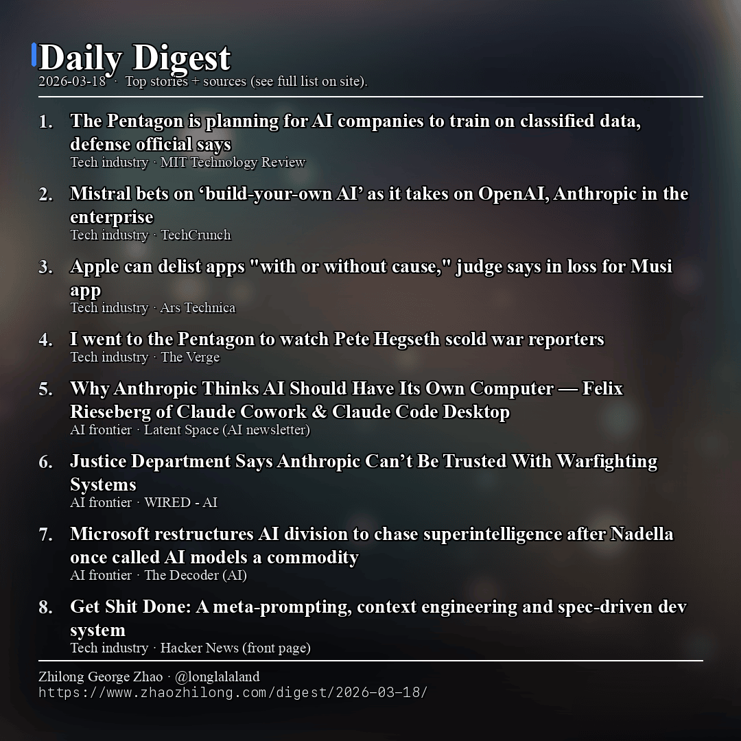 Daily Digest - 2026-03-18 — News
