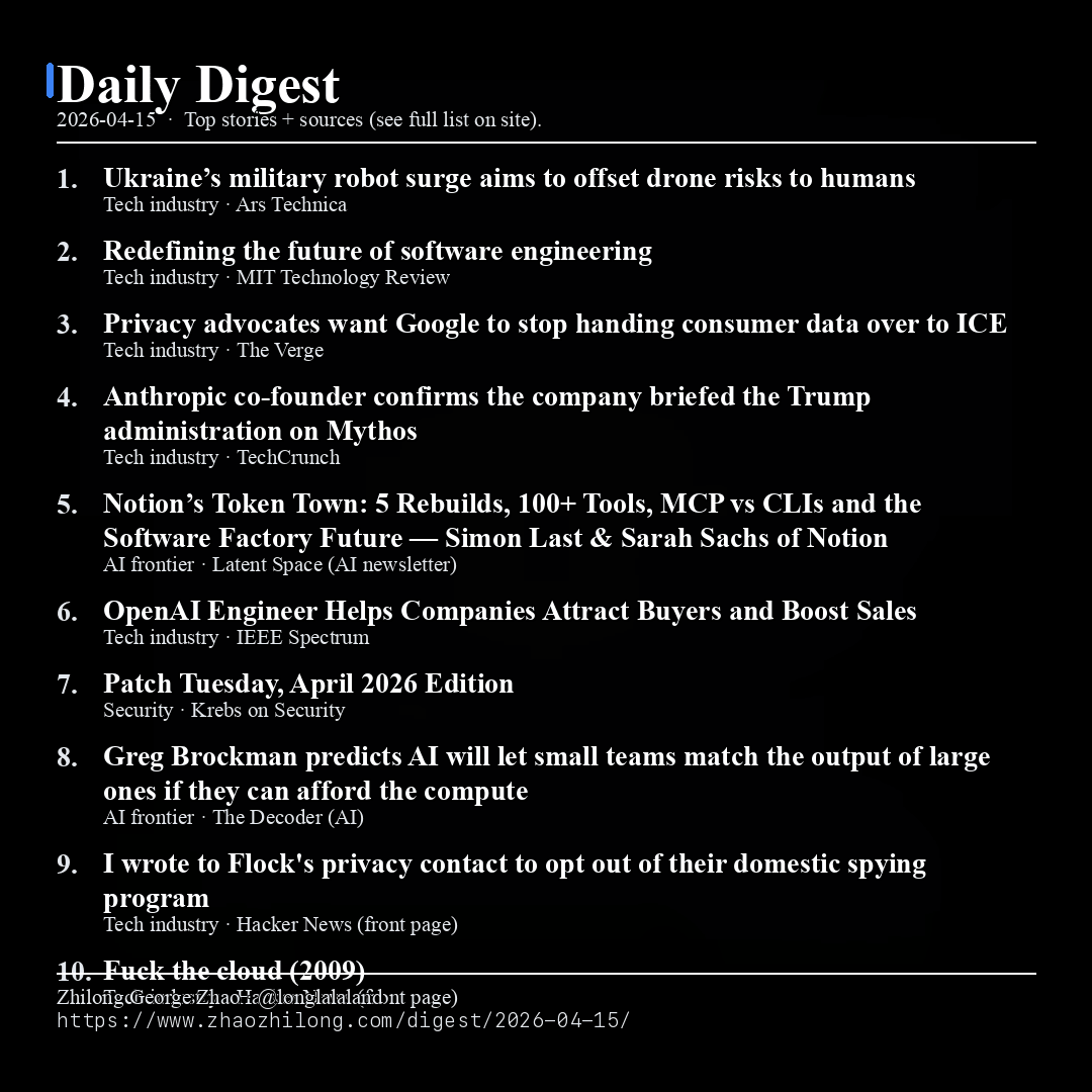 Daily Digest - 2026-04-15 — News