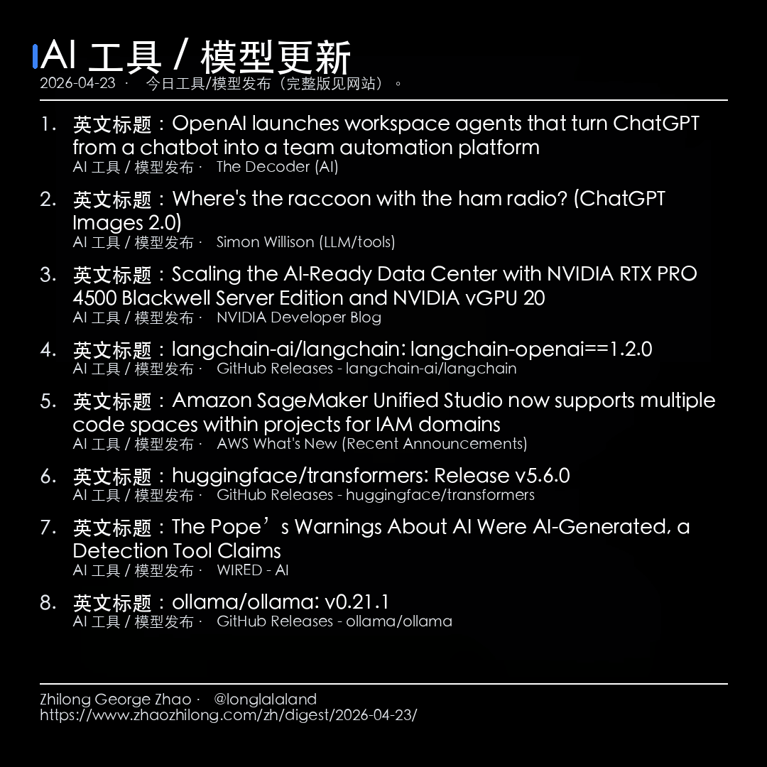每日简报 - 2026-04-23 — AI 工具