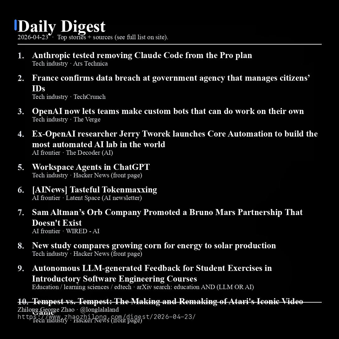 Daily Digest - 2026-04-23 — News