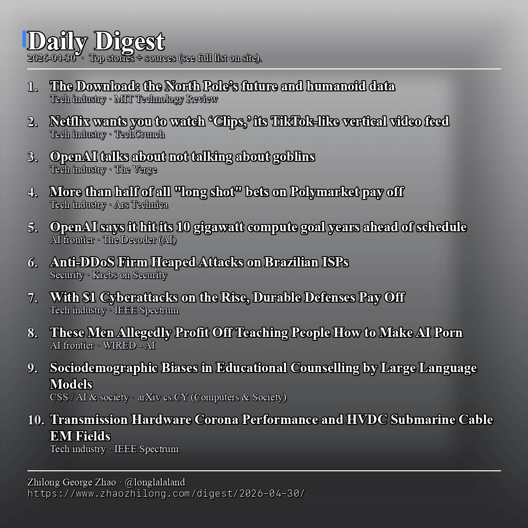 Daily Digest - 2026-04-30 — News