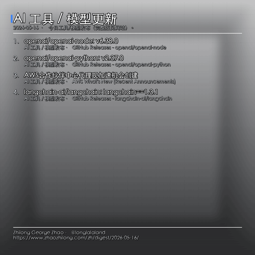 每日简报 - 2026-05-16 — AI 工具