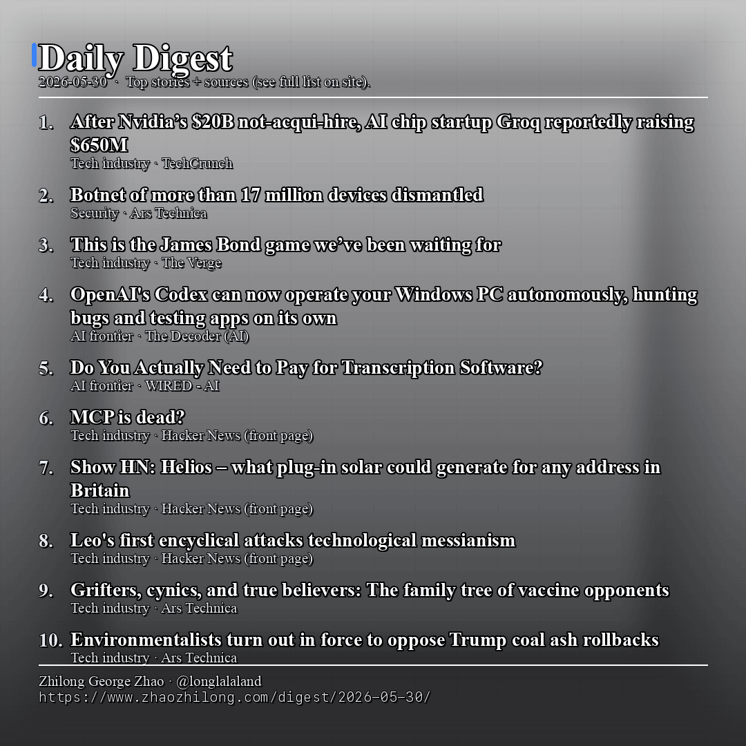 Daily Digest - 2026-05-30 — News